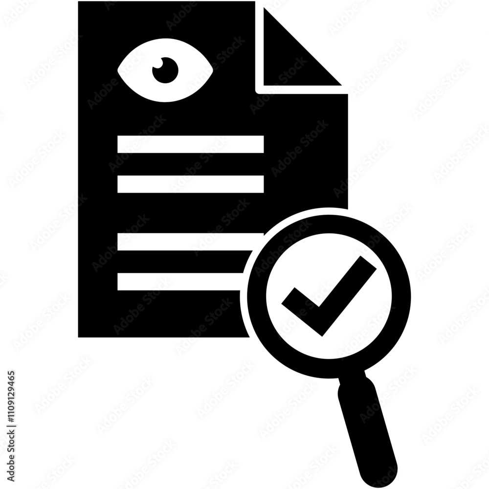 Reviewing, verification, control icon Reviewing, verification, control icon