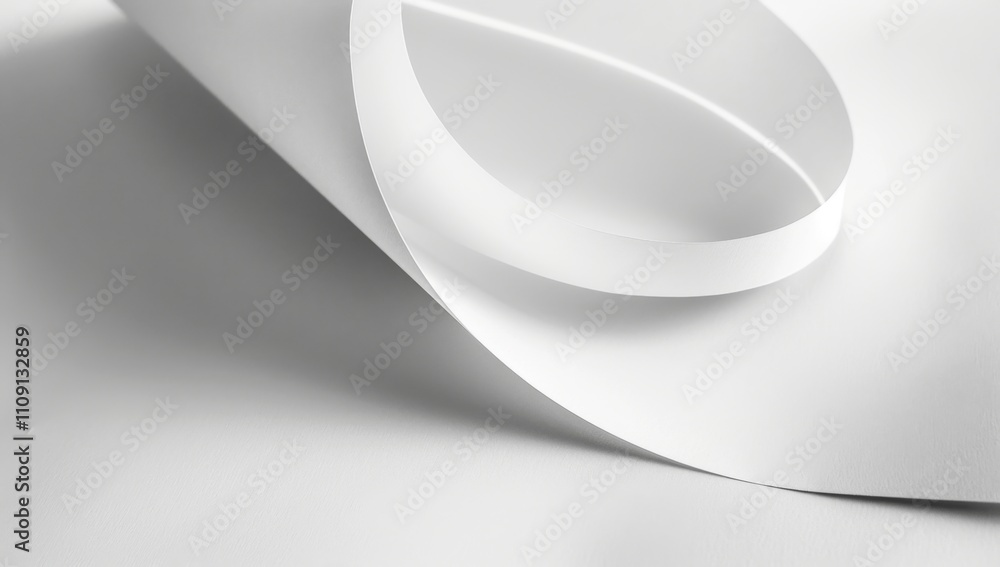 Curved, overlapping sheets of white paper create an abstract, flowing pattern with subtle textures and shadows Curved, overlapping sheets of white paper create an abstract, flowing pattern with subtle textures and shadows