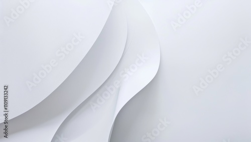 Wallpaper Mural Curved, overlapping sheets of white paper create an abstract, flowing pattern with subtle textures and shadows Torontodigital.ca
