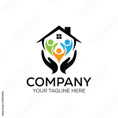 Family Home Logo Design Template photo