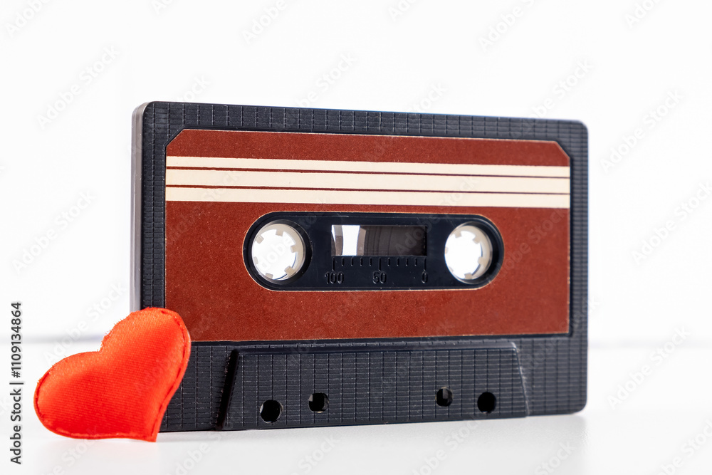 Obraz premium Old Audio Cassette with a Heart