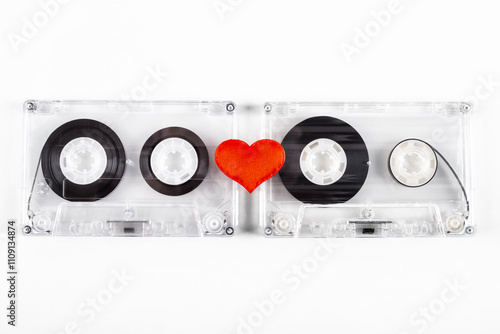 Pair of Audio Cassettes with a Heart