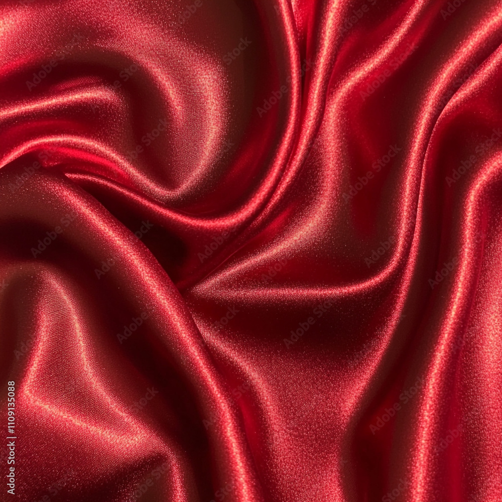 Fototapeta premium Luxurious Red Satin Fabric Drape Texture Background