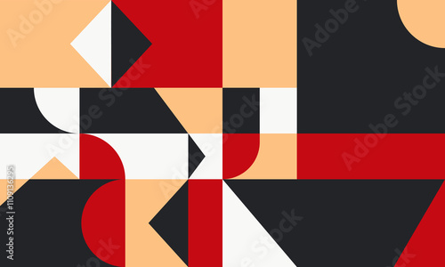Vibrant Abstract Geometric Pattern Design Featuring Bold Shapes and Striking Color Combinations
