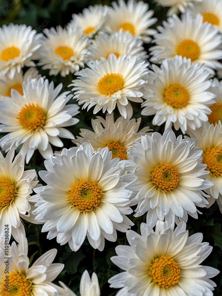 Fototapeta premium White chrysanthemum flowers in bloom.