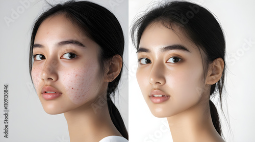 Before & After Acne Treatment Clear Skin Transformation photo