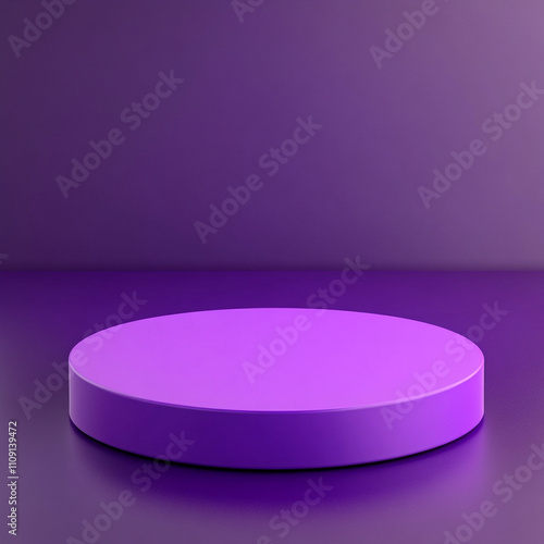 Purple Cylindrical Platform Minimalist D Render