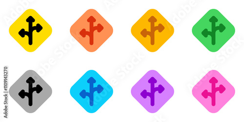 Editable traffic sign arrow vector icon. Map, location, navigation. Part of a big icon set family. Perfect for web and app interfaces, presentations, infographics, etc