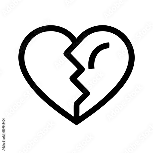 Valentine Thoughtful: Broken Heart Icon