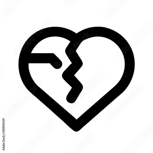 Valentine Thoughtful: Broken Heart Icon