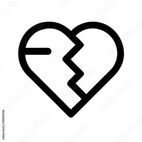 Valentine Thoughtful: Broken Heart Icon