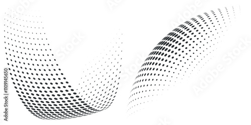 Halftone gradients. Dotted gradients, fine dot sprays, and seamless horizontal geometric patterned halftone dot backgrounds.