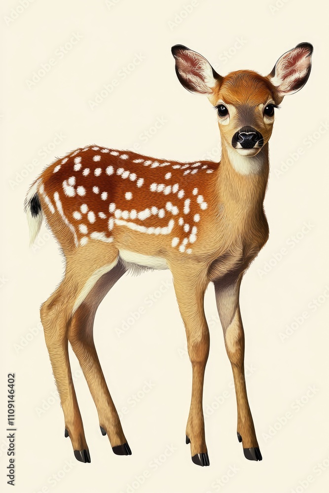 Fototapeta premium A drawing of a deer with distinctive spots on its fur