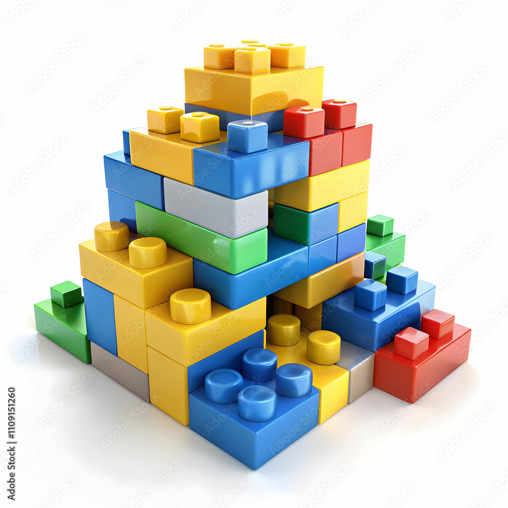 Obraz premium building blocks on white background