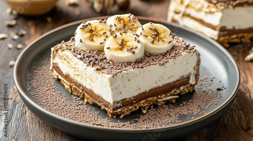 Wallpaper Mural Slice of cheesecake with banana on top Torontodigital.ca