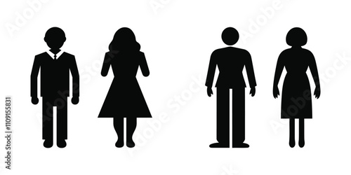 Woman and man public toilet vector signs, woman man sign . restroom isolated on white background.