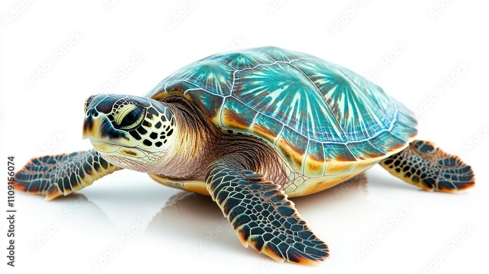 Obraz premium Turtle Swimming in Clear Waters