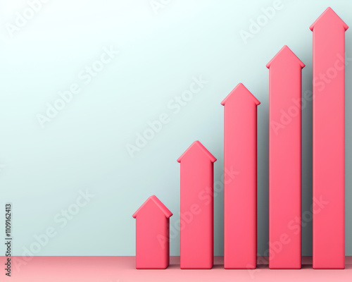 Growing pink arrows represent upward trends in data visualization Free Download Growing pink arrows represent upward trends in data visualization - GFXLoad