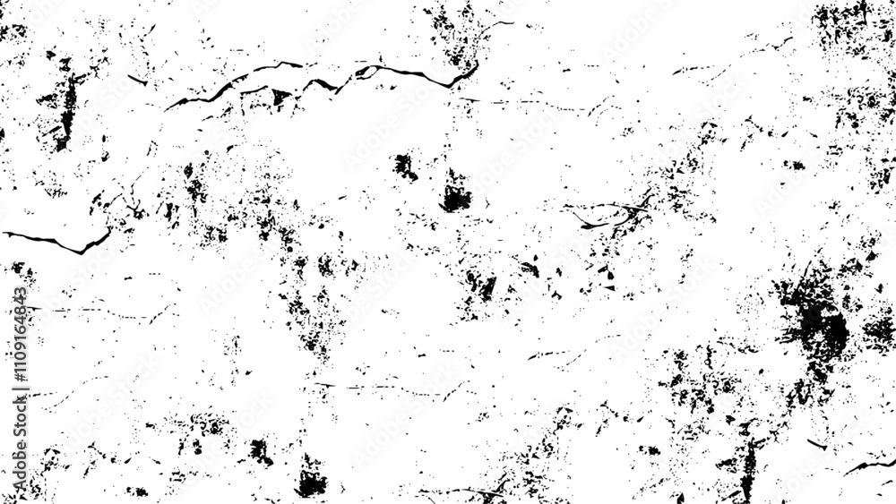 Obraz premium Grunge Black And White Urban Vector Texture Template. Dark Messy Dust Overlay Distress Background. 