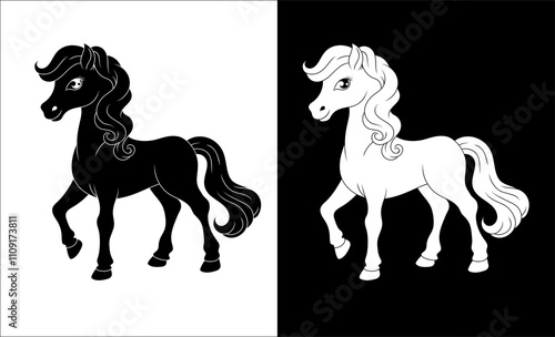 Horse Cartoon Cute Animal C...