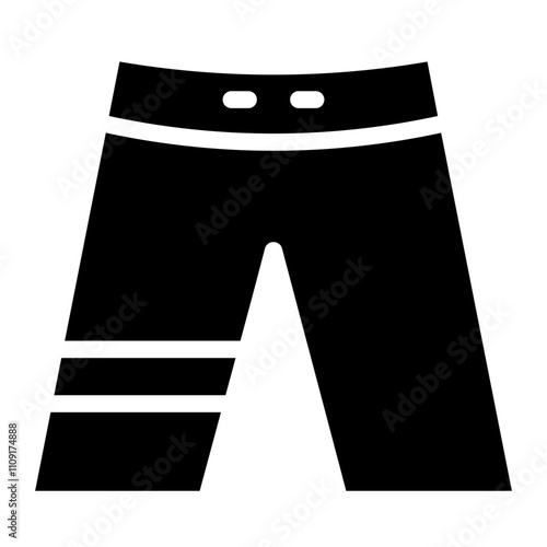 Beach Male Pants Glyph Icon