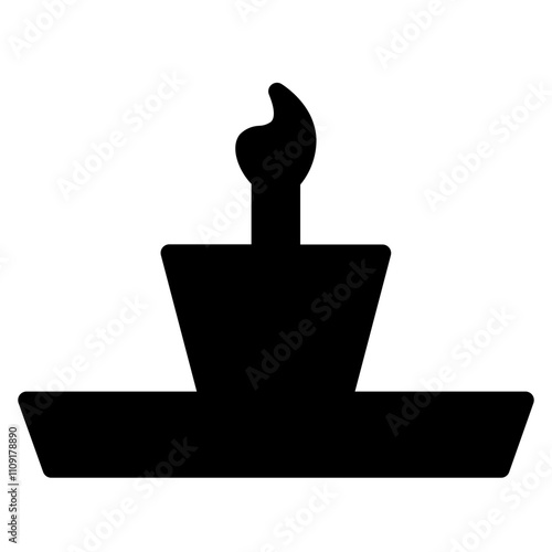 Candle Spa Yoga Glyph Icon