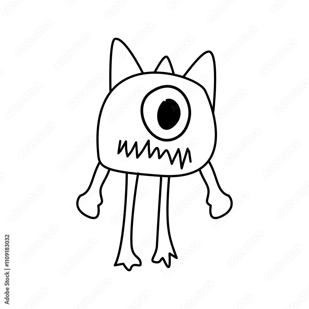 Fototapeta premium alien abstract character design, vector illustration