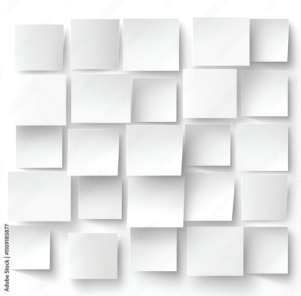 A collection of blank sticky notes arranged in a visually appealing grid. Perfect for brainstorming ideas, project planning, or adding a creative touch to your workspace. A collection of blank sticky notes arranged in a visually appealing grid. Perfect for brainstorming ideas, project planning, or adding a creative touch to your workspace.