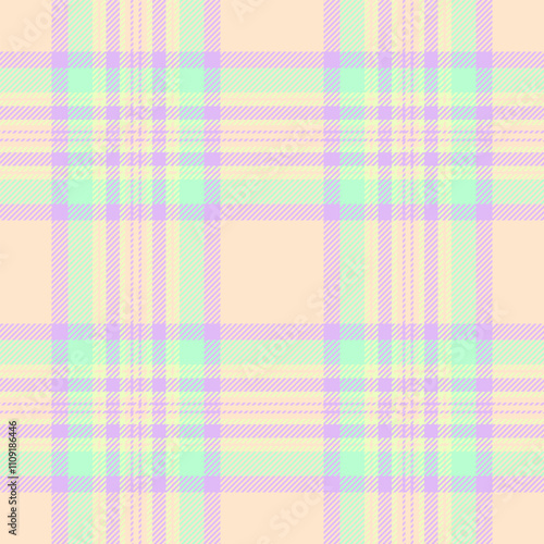 Order fabric seamless texture, printout pattern background plaid. Covering tartan vector textile check in light and blanched almond colors.
