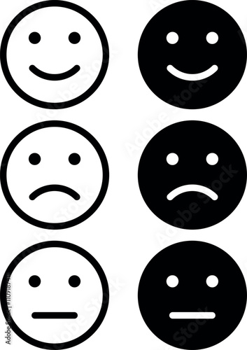 feedback emojis emoticons. smile, neutral, angry, sad, emoji. emoticon level scale rating. vector illustration