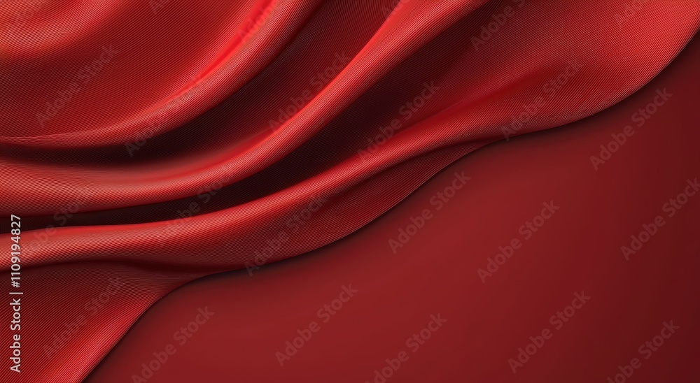 Obraz premium Elegant red silk fabric with smooth drapes