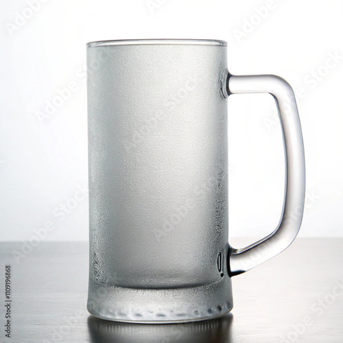 Frosted Glass Beer Mug on Table