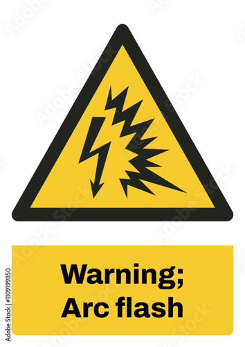 ISO warning safety signs sentence case text_warning ; arc flash_portrait size a4/a3/a2/a1	
 