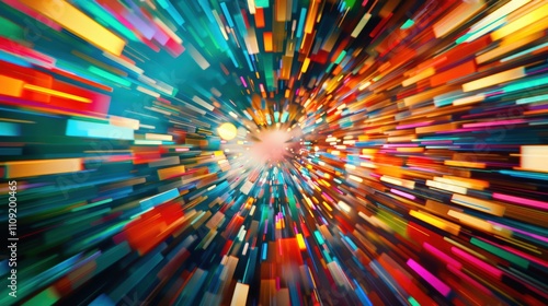 Colorful abstract burst of light and motion