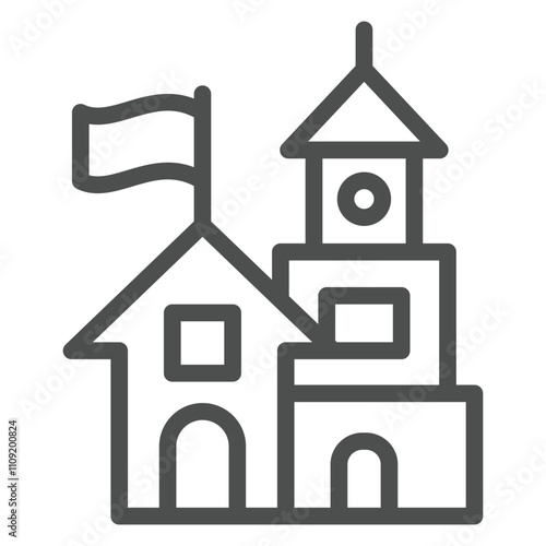Fairy castle line icon, Historical theme concept. Vector graphics. House and castle sign on white background, outline style icon for mobile or web design.