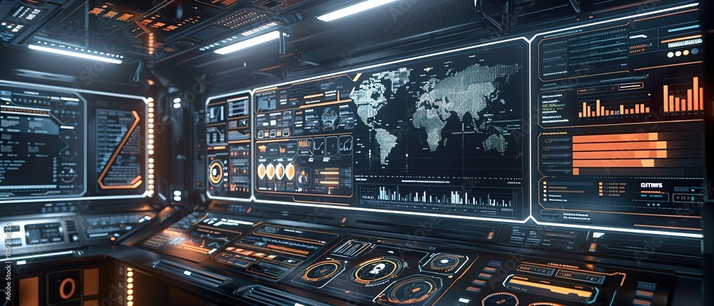 Futuristic Cybersecurity Dashboard: Network Security and Threat Monitoring Futuristic Cybersecurity Dashboard: Network Security and Threat Monitoring
