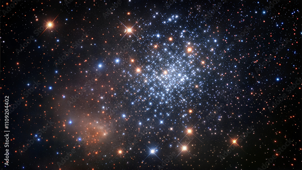Fototapeta premium Star cluster in deep space with glowing celestial lights