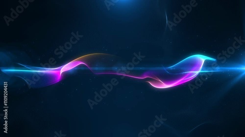 abstract colorful futuristic wave lines animation background, 4k seamless loop backdrop video as technology corporate messages concept	
