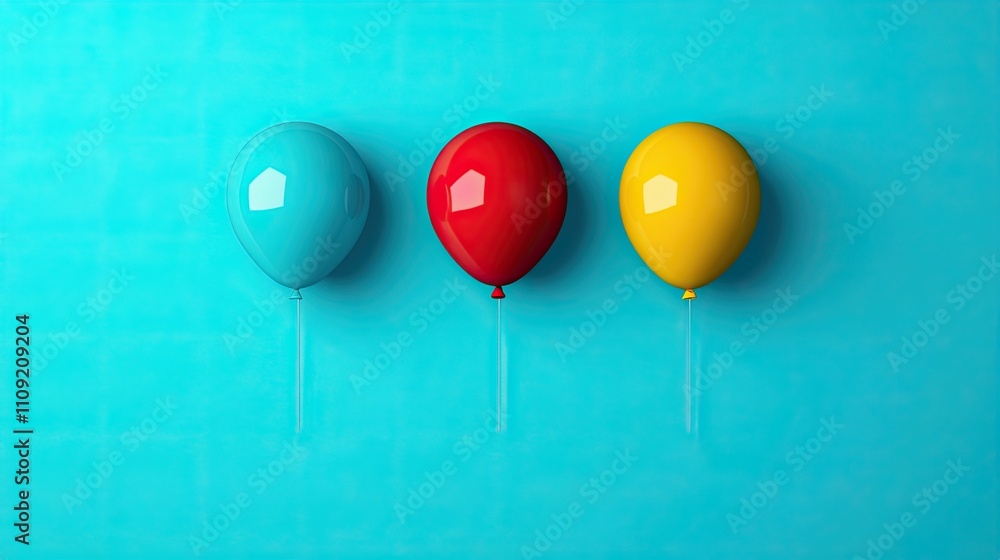 Colourful balloons on a solid background. Background, wallpaper, banner Colourful balloons on a solid background. Background, wallpaper, banner