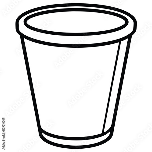 Simple line art of a disposable cup, symbolizing convenience and takeout drinks.