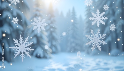 Wallpaper Mural christmas tree in snow Torontodigital.ca