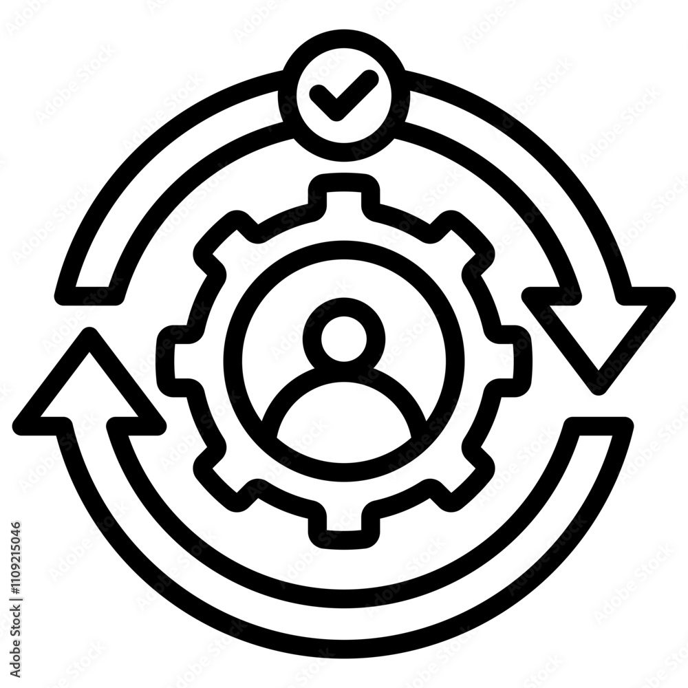 Sales and Job Activity Line Icon Sales and Job Activity Line Icon