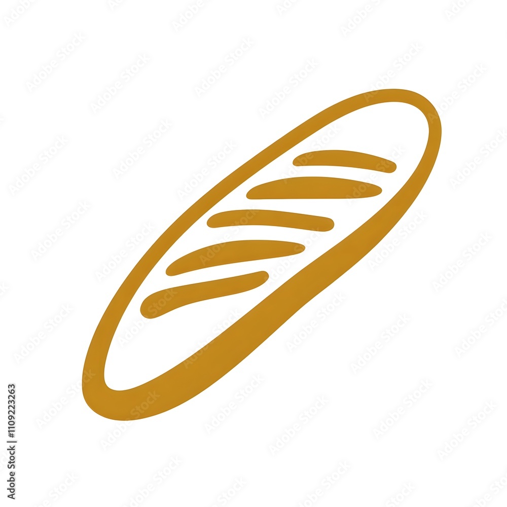 Simple Baguette Loaf Food Breakfast Bakery bread icon symbol Simple Baguette Loaf Food Breakfast Bakery bread icon symbol