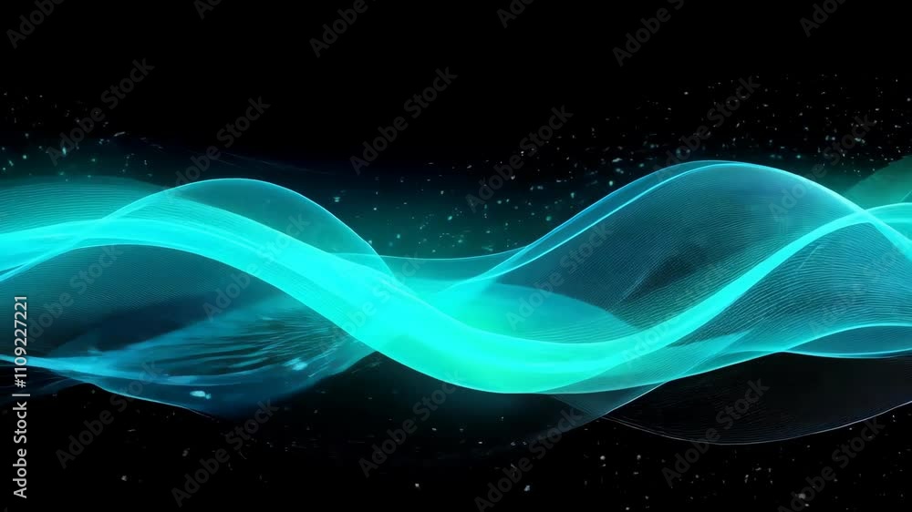 Flowing Blue Waves of Light Abstract Background with Sparkles and Light Effects Flowing Blue Waves of Light Abstract Background with Sparkles and Light Effects