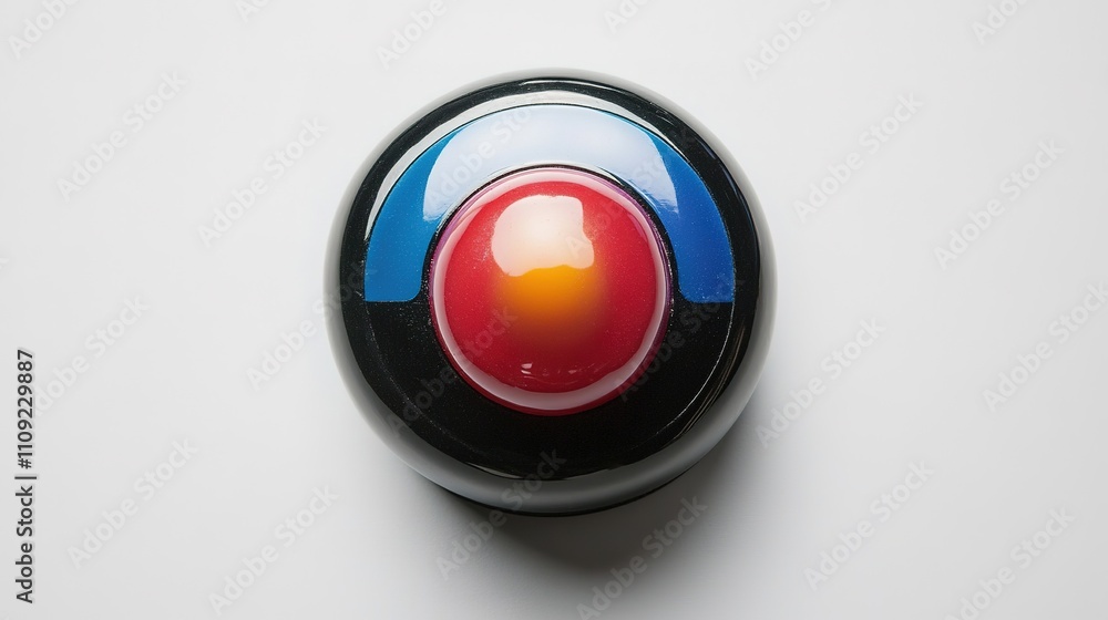 Colorful button on white background, minimal design Colorful button on white background, minimal design