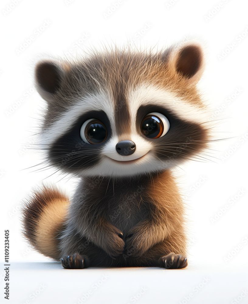 Fototapeta premium close up of a raccoon isolated on white