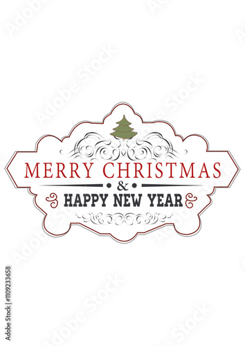 Merry Christmas vector graphic design badge typography lettering quotes illustration. Great design for book cover, postcard, cut file, t shirt print