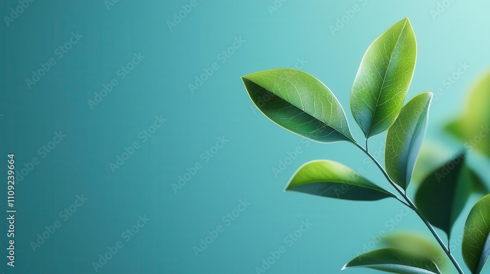 Fototapeta premium Solar energy effect, vibrant foliage oxygen release, 3D illustration