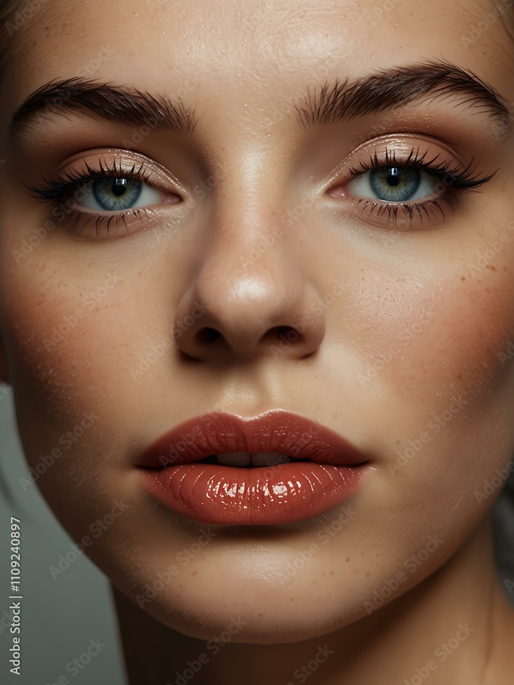 Naklejka premium Woman’s face with makeup.