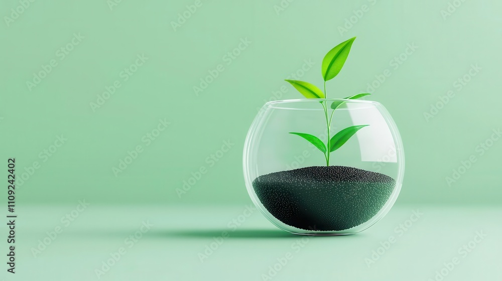 Photosynthesis model, vibrant energy from sunlight, 3D illustration Photosynthesis model, vibrant energy from sunlight, 3D illustration